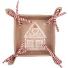 Clayre Eef Broodmand Peperkoekhuisje 35x35x8 cm Bruin Katoen Landelijke Stijl