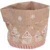 Clayre Eef GBB50 Broodmand Peperkoekhuisje Bruin Rond Katoen Ø 15x16 cm