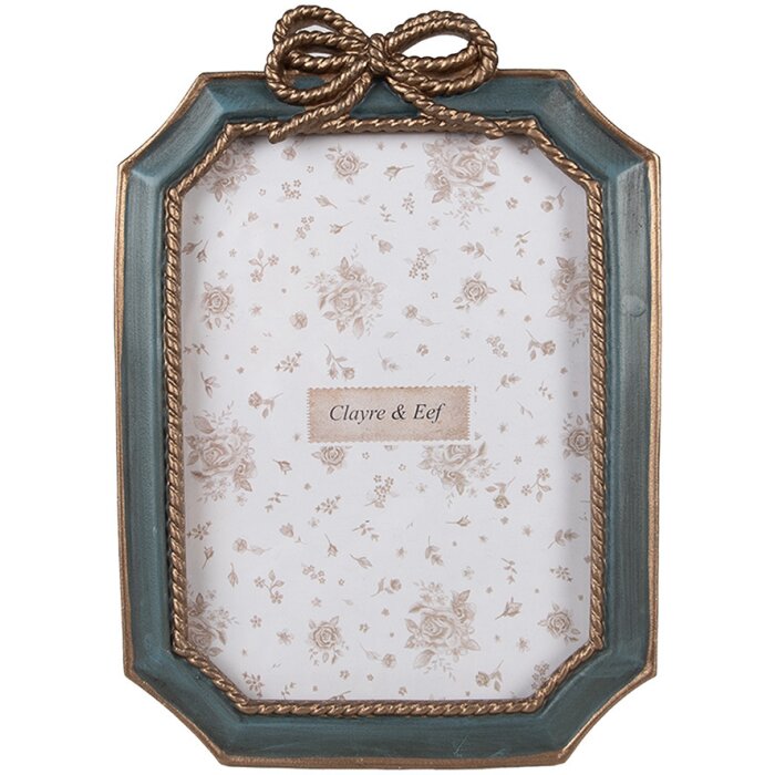 Clayre & Eef 2F1164 Fotolijst Groen 16x2x22 cm 13x18 cm Kunststof Glas