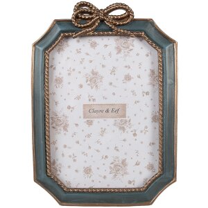Clayre & Eef 2F1164 Fotolijst Groen 16x2x22 cm 13x18 cm Kunststof Glas
