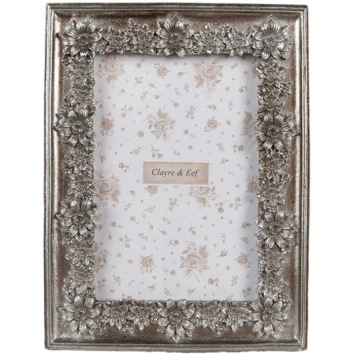 Clayre & Eef 2F1181 Fotolijst Zilver 15x2x20 cm 10x15 cm Vintage Design