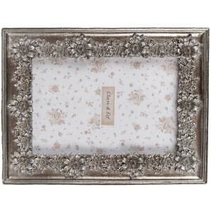 Clayre & Eef 2F1181 Fotolijst Zilver 15x2x20 cm 10x15 cm Vintage Design