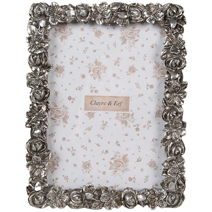 Clayre & Eef 2F1182 Fotolijst Zilverkleurig 17x2x21 cm Retro Vintage Stijl