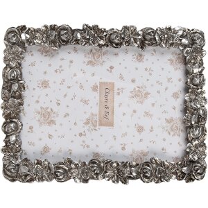 Clayre & Eef 2F1182 Fotolijst Zilverkleurig 17x2x21 cm Retro Vintage Stijl