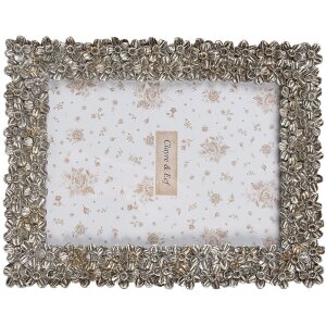 Clayre & Eef 2F1183 Fotolijst Zilverkleurig 18x2x23 cm Retro Bloemmotief