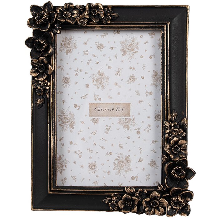 Clayre & Eef 2F1186 Fotolijst Zwart 15x2x20 cm Vintage Boho Stijl