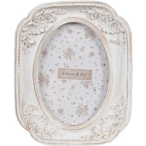 Clayre & Eef 2F1187 Fotolijst Wit 10x2x12 cm 6x9 cm Shabby Chic