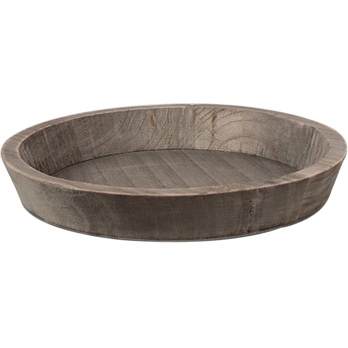 Clayre & Eef Sierschaal Hout Ø 27x4 cm Bruin Boho Stijl Rustiek