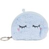 Juleeze JZWA0211 portemonnee 12x2x14 cm blauw met gezichtjesmotief en sleutelhanger