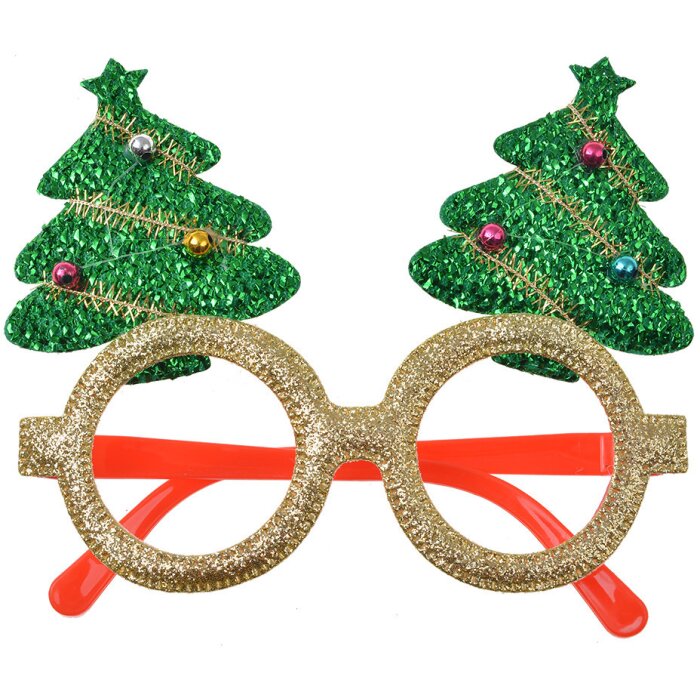 Clayre & Eef Kerst Glazen Dennenbomen Goud 13x3x11 cm