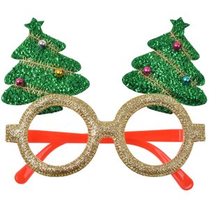 Clayre & Eef Kerst Glazen Dennenbomen Goud 13x3x11 cm