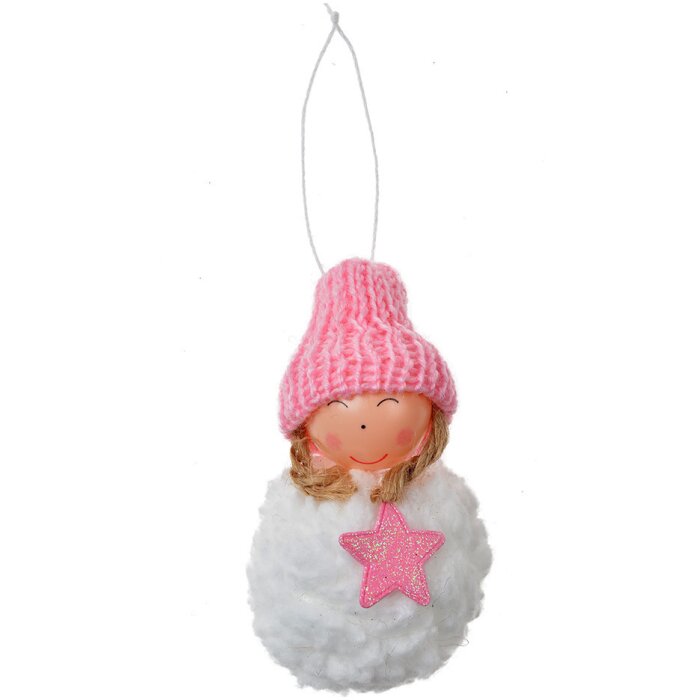 Clayre & Eef 65679P Decoratiehanger engel Ø 5x9 cm