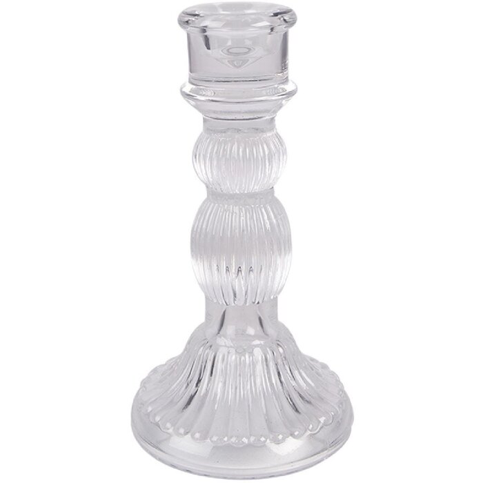 Clayre & Eef 6GL4909 Kaarshouder Transparant Glas Ø 8x15 cm