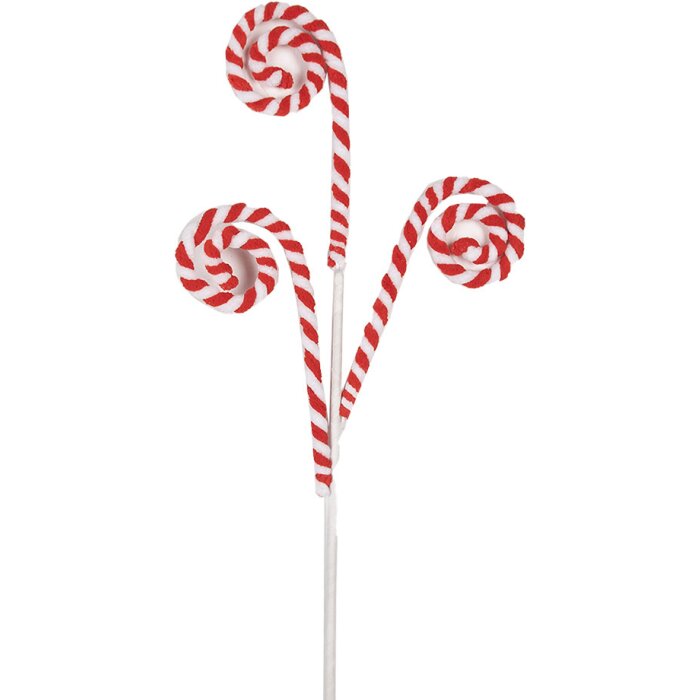 Clayre & Eef 65849 kerstdecoratie zuurstok rood wit 17x1x66 cm