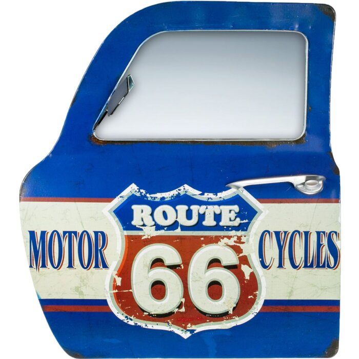 ZEP metalen decoratie retro autodeur ontwerp Route 66 41x47x5 cm vintage look