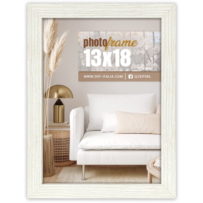 ZEP houten frame hal 20x30 cm wit helder glas standaard wandmontage