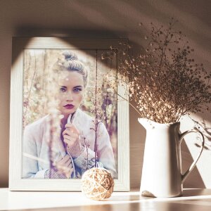 ZEP houten frame hal 20x30 cm wit helder glas standaard wandmontage