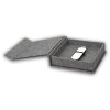 ZEP USB Box Modena grijs linnen fotodoos 11x11x3 cm met foto-uitsnede