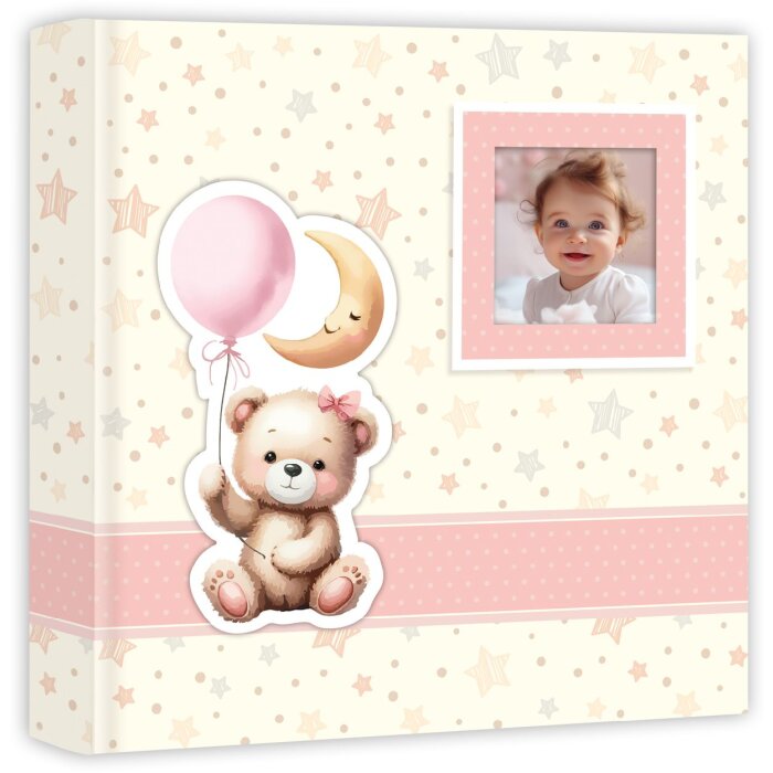 ZEP babyalbum Brian roze 200 fotos 10x15 cm teddybeer ontwerp