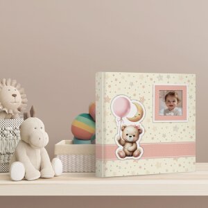 ZEP babyalbum Brian roze 200 fotos 11x15 cm teddybeer...