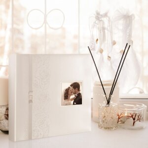 ZEP Bruiloft Fotoalbum Margaret Wit 32x32 cm 100 paginas rozenpatroon