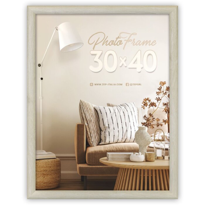 ZEP fotolijst Genova 20x30 cm Wit MDF hout look Staand of hangend