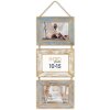 ZEP Houten fotolijst Voiron 3 fotos 10x15 cm Blauw Wit Vintage 49x26 cm Wand