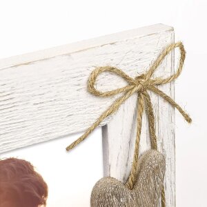 ZEP Houten fotolijst Lille wit 15x20 cm met hartdecoratie