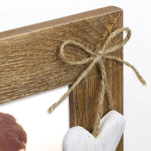ZEP Houten fotolijst Lille Bruin 13x18 cm met hartdecoratie
