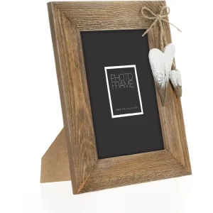 ZEP Houten fotolijst Lille Bruin 13x18 cm met hartdecoratie