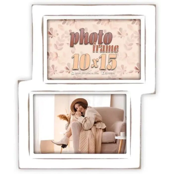 ZEP Houten fotolijst Kepler 2Q 2 fotos 10x15 cm Wit
