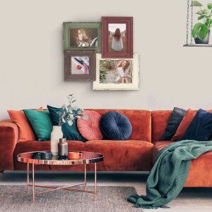 ZEP Gedda houten fotolijst 39,5x38 cm set van 4 wandmontage vintage