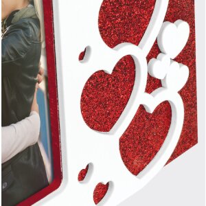 ZEP Houten fotolijst Rosalia 10x15 cm hart glitter displaystandaard