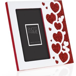 ZEP Houten fotolijst Rosalia 10x15 cm hart glitter displaystandaard