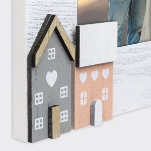 ZEP houten portretlijst Riviera 10x15 cm vintage wit met houten details