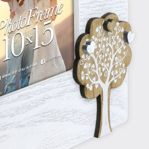 ZEP houten portretlijst Riviera 10x15 cm vintage wit met houten details