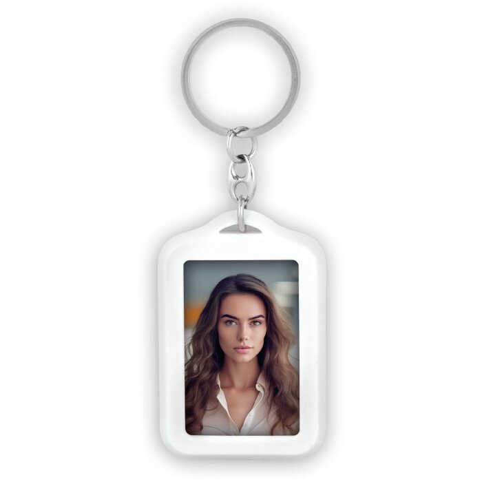 ZEP AR7W Sleutelhanger wit voor fotoformaat 3,5x4,5 cm Dubbelzijdig rubber