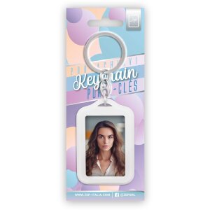ZEP AR7W Sleutelhanger wit voor fotoformaat 3,5x4,5 cm Dubbelzijdig rubber