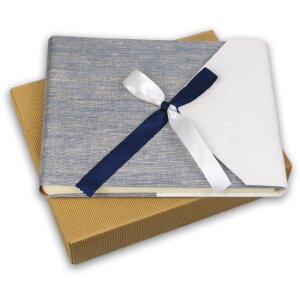 ZEP Fotoalbum Busta Blauw 30x24 cm 60 witte paginas glassine Italiaans ontwerp