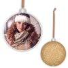 ZEP Foto Kerst Champagne decoratie met foto 8,5x8,5 cm om op te hangen