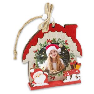 ZEP Koda Een houten decoratie met foto 6x6cm om kerst op...