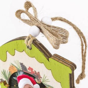 ZEP Koda C Houten decoratieve fotolijst 6x6 cm Kerstmotief om op te hangen