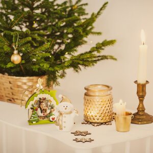 ZEP Koda C Houten decoratieve fotolijst 6x6 cm Kerstmotief om op te hangen