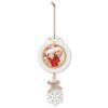 ZEP Karl A houten decoratie met afbeelding 7x7 cm hanger sneeuwvlok wit