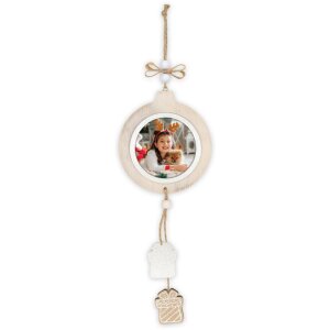 ZEP Erling A Houten decoratie met foto 7x7cm om op te hangen
