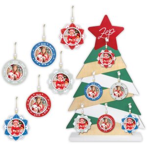ZEP houten kersthanger met afbeelding 6x6 cm om op te hangen willekeurige kleur