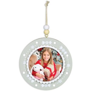 ZEP houten kersthanger met afbeelding 6x6 cm om op te hangen willekeurige kleur