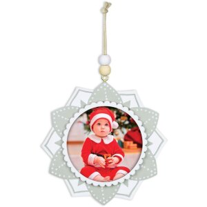 ZEP houten kersthanger met afbeelding 6x6 cm om op te hangen willekeurige kleur