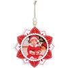 ZEP houten kersthanger met afbeelding 6x6 cm om op te hangen willekeurige kleur
