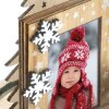 ZEP kerst fotolijst Herman glazen koepel 5x7 cm hout rood